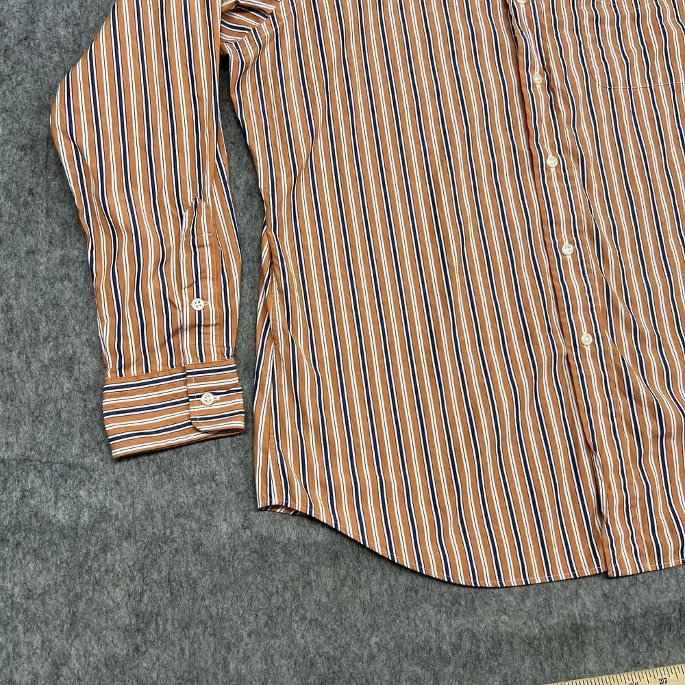 Polo Ralph Lauren Shirt Mens‎ L Orange Stripe Long Sleeve Button Curham Sport